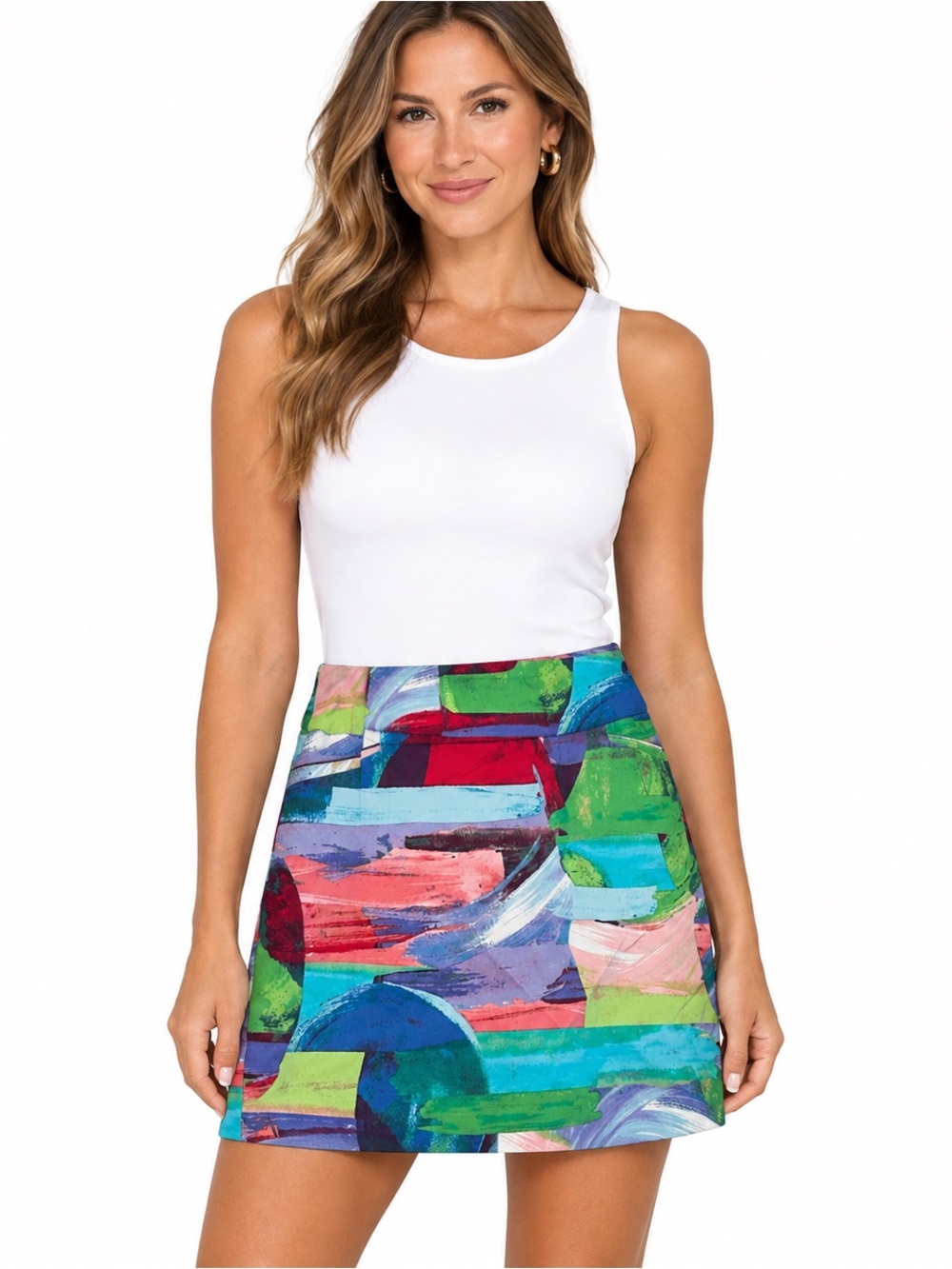 Attyre New York Size 10 Skort Colorful Abstract Canvas Print